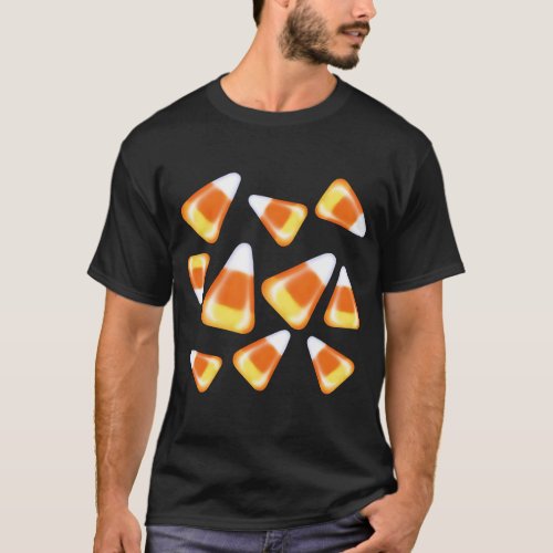 Halloween candy pattern fun candy corn treats T_Shirt