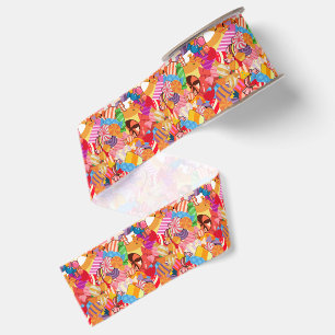 Halloween candy pattern grosgrain ribbon