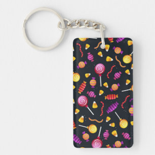 Halloween candy pattern keychain