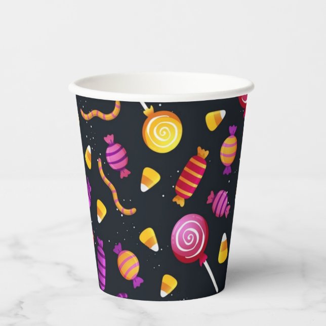 Halloween candy pattern paper cups (Front)