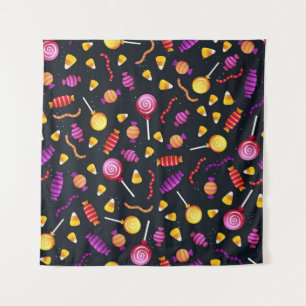Halloween candy pattern tapestry