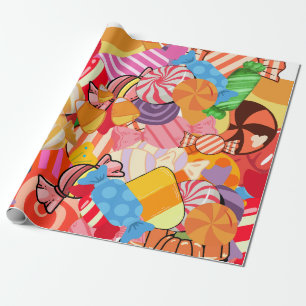 Halloween candy pattern wrapping paper