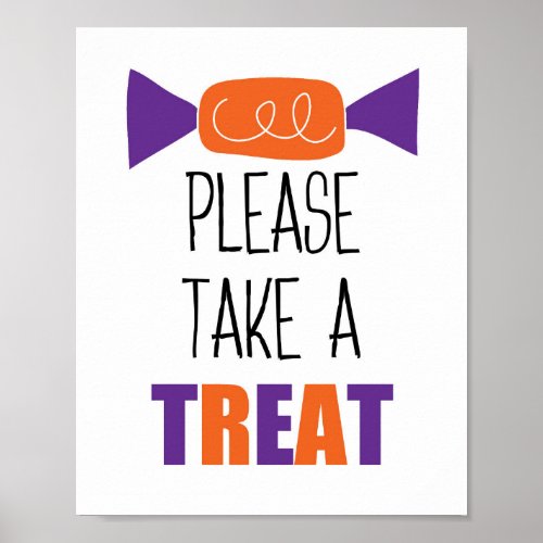 Halloween Candy Please Take A Treat Poster