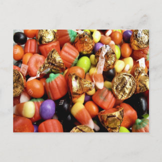 Halloween candy postcard