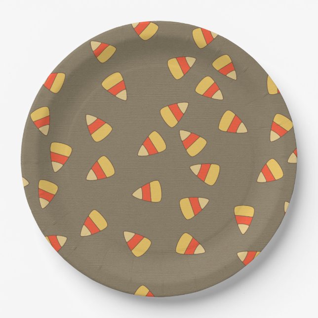 Halloween Candy Scary Spider Pattern Paper Plates (Front)