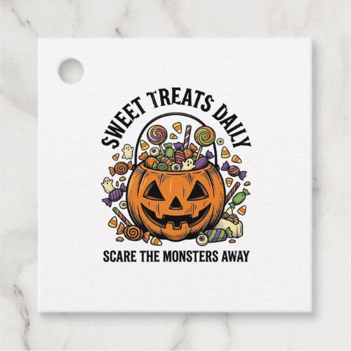 Halloween Candy Shirt Cute Monster Treat Design_1 Favor Tags