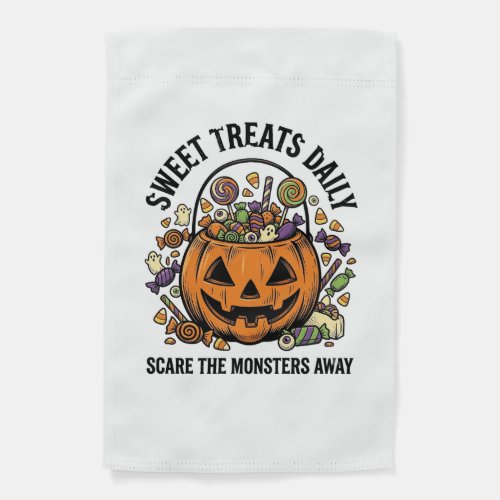 Halloween Candy Shirt Cute Monster Treat Design_1 Garden Flag