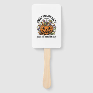 Halloween Candy Shirt Cute Monster Treat Design_1 Hand Fan