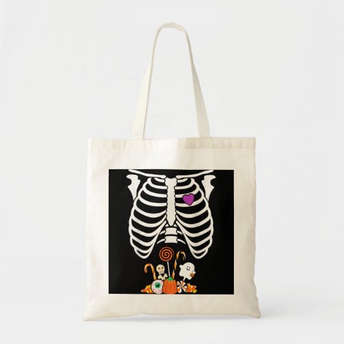 Halloween Candy Skeleton Rib Cage X_Ray Funny  Tote Bag