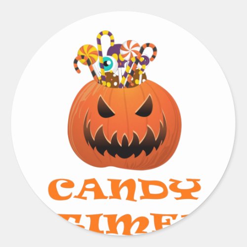 Halloween Candy Time Classic Round Sticker