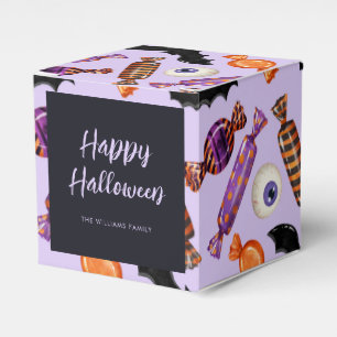 Halloween Candy Treats Purple Favor Boxes