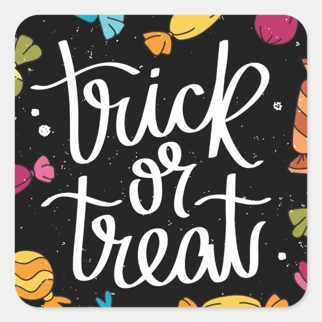 Halloween Candy Trick Or Treat Square Sticker (Front)