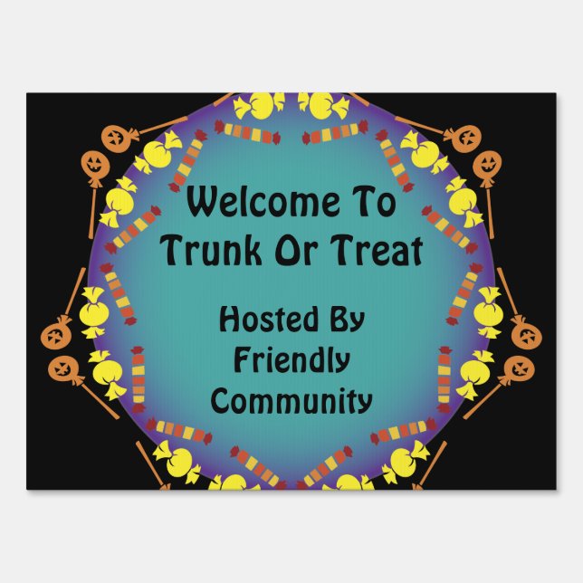 Halloween Candy Trunk Or Treat Event Yard Sign (Front)