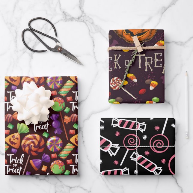 Halloween Candy Wrapping Paper Sheets (Front)