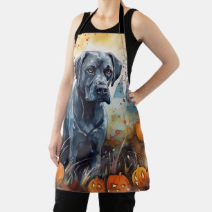 Halloween Cane Corso With Pumpkins Scary Apron