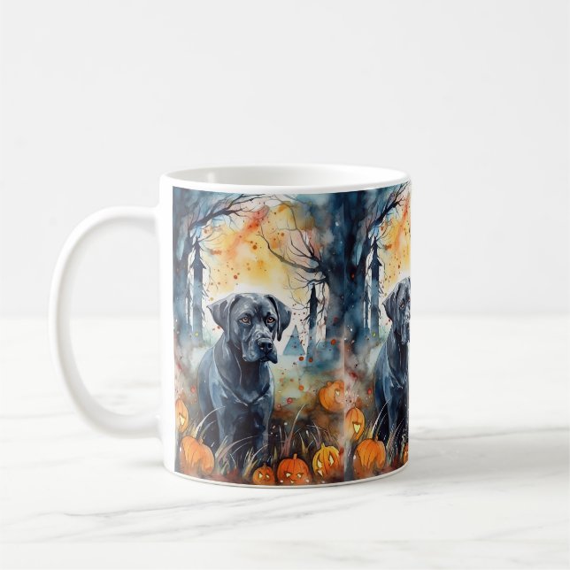 Halloween Cane Corso With Pumpkins Scary Coffee Mug (Left)