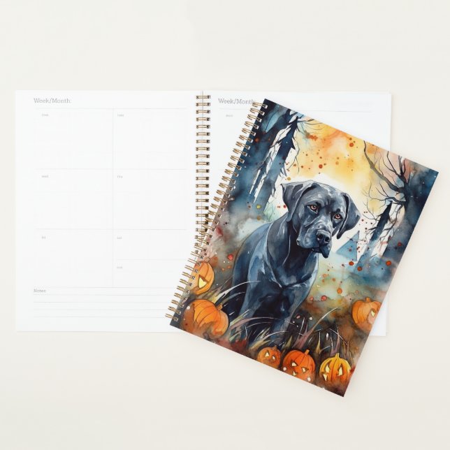Halloween Cane Corso With Pumpkins Scary Planner (Display)