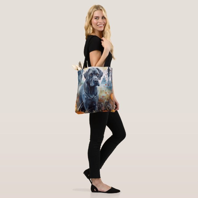 Halloween Cane Corso With Pumpkins Scary Tote Bag (On Model)