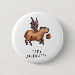 Halloween Capybara Button