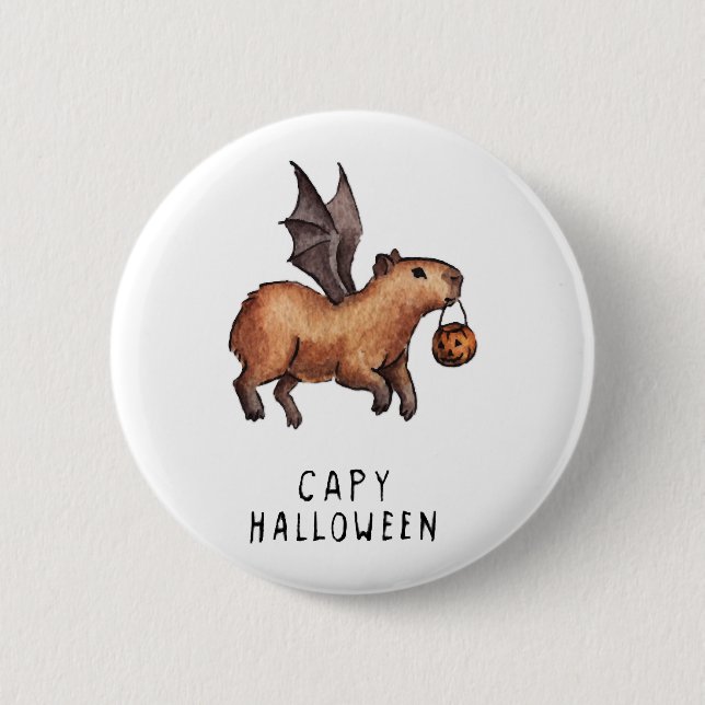 Halloween Capybara Button (Front)