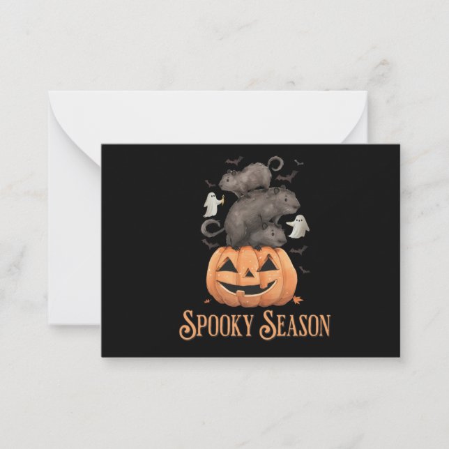Halloween Capybara Note Card (Front)