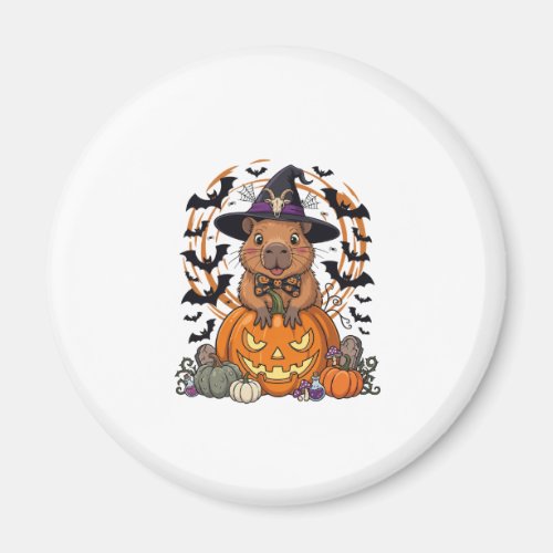 Halloween Capybara Witch Hat Pumpkin Bats Potions Magnet