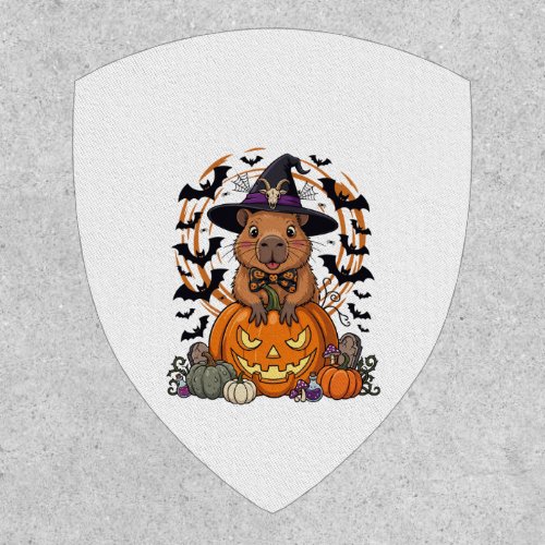 Halloween Capybara Witch Hat Pumpkin Bats Potions Patch