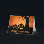 Halloween Card<br><div class="desc">Greeting card shown with a festive Halloween pumpkins print.
Customize this card or buy as is.</div>
