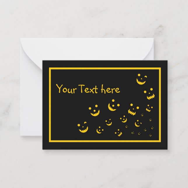 Halloween Card Customizable, Glowing Faces (Front)