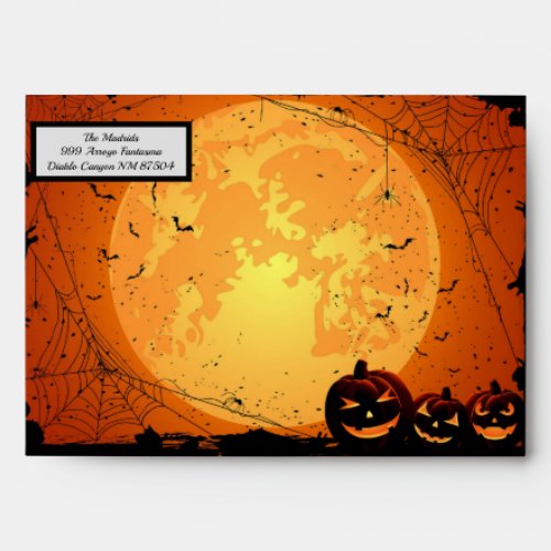 Halloween Card Envelope Spooky Pumpkins Party