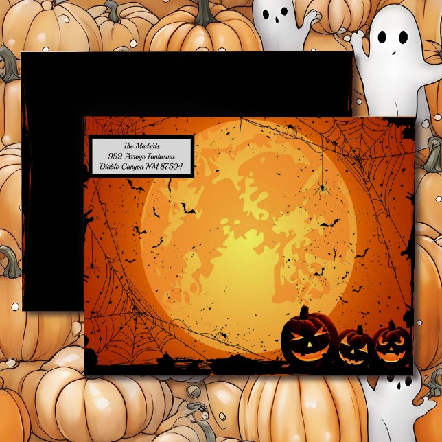 Halloween Card Envelope Spooky Pumpkins Party (Creator Uploaded)