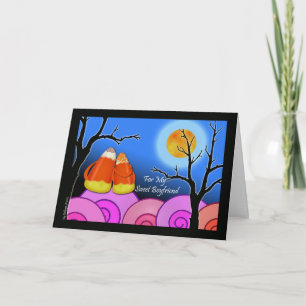 Halloween Card for Boyfriend, Candy Corn Couple