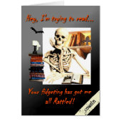 Halloween Card for Cousin, Skeleton Rattled Humor (Front)