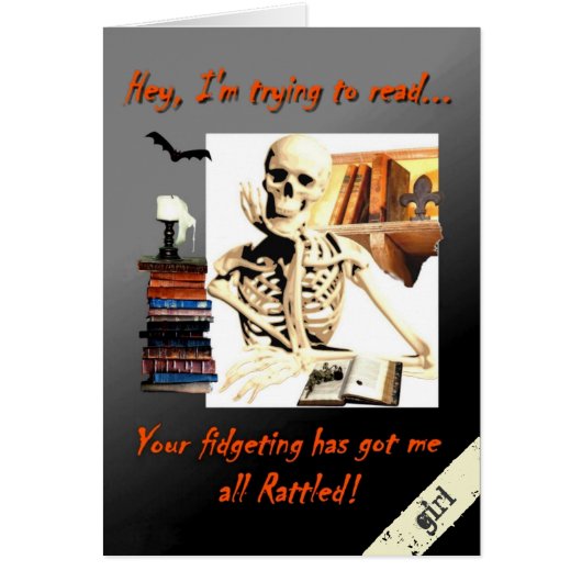 Halloween Card for Girlfriend, Skeleton Humor (Front)