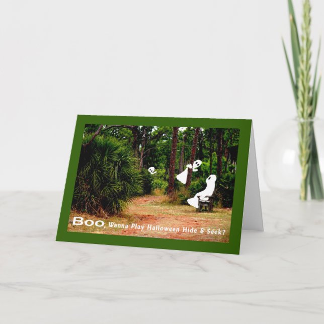 Halloween Card, Hide and Seek with Ghosts Card (Front)