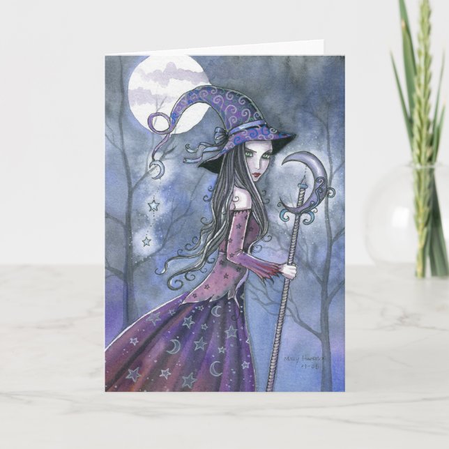 Halloween Card Purple Witch (Front)