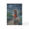 Halloween card Rat Pumpkin basket full moon fog