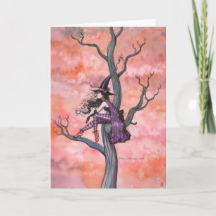 Halloween Card Witch Cat by Molly Harrison