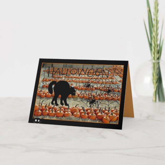 Halloween Card with Black Cat (Front)