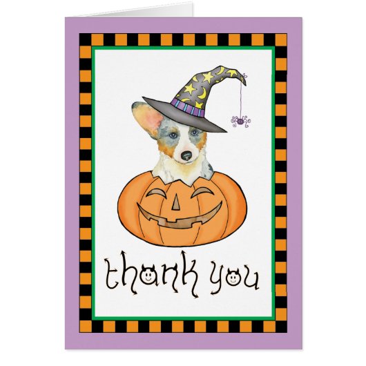 Halloween Cardigan Welsh Corgi Cards (Front)