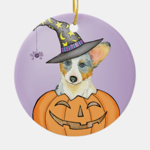 Halloween Cardigan Welsh Corgi Ceramic Ornament