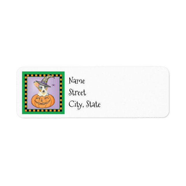 Halloween Cardigan Welsh Corgi Label (Front)