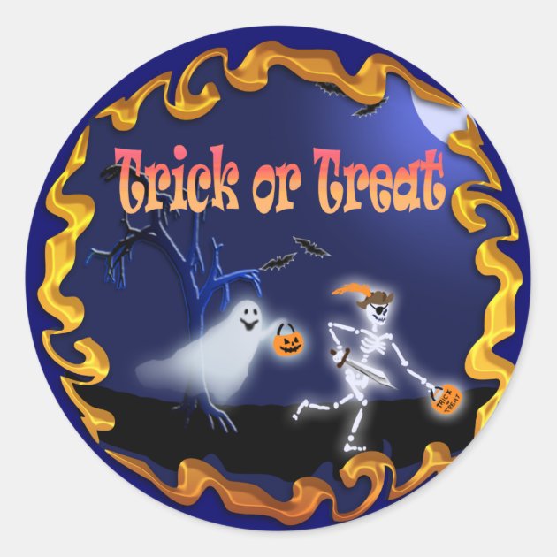 Halloween Cards And Post Invitations! Classic Round Sticker