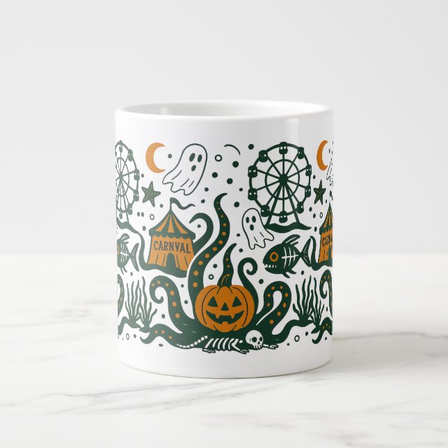 halloween carnaval under the ocean giant coffee mug (Front)