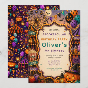 Halloween Carnival Birthday Party Invitation