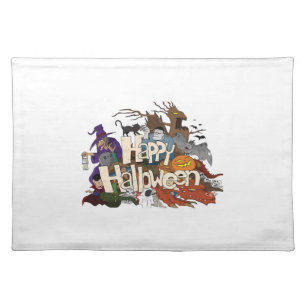 halloween cartoon for invitations happy halloween cloth placemat