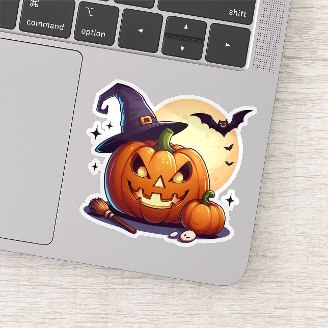 Halloween cartoon pumpkin sticker (Detail)