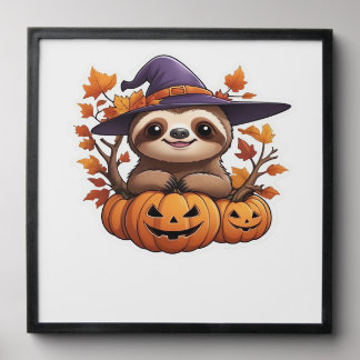 Halloween Cartoon Sloth Classic T-Shirt Peel And Stick Photo Tile