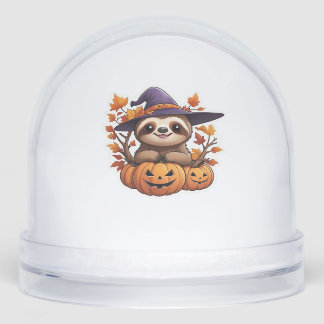 Halloween Cartoon Sloth Classic T-Shirt Snow Globe