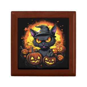 Halloween Cartoon Spooky Witch Cat Gift Box